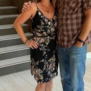 Veronica M, adjustable spaghetti strap midi dress.